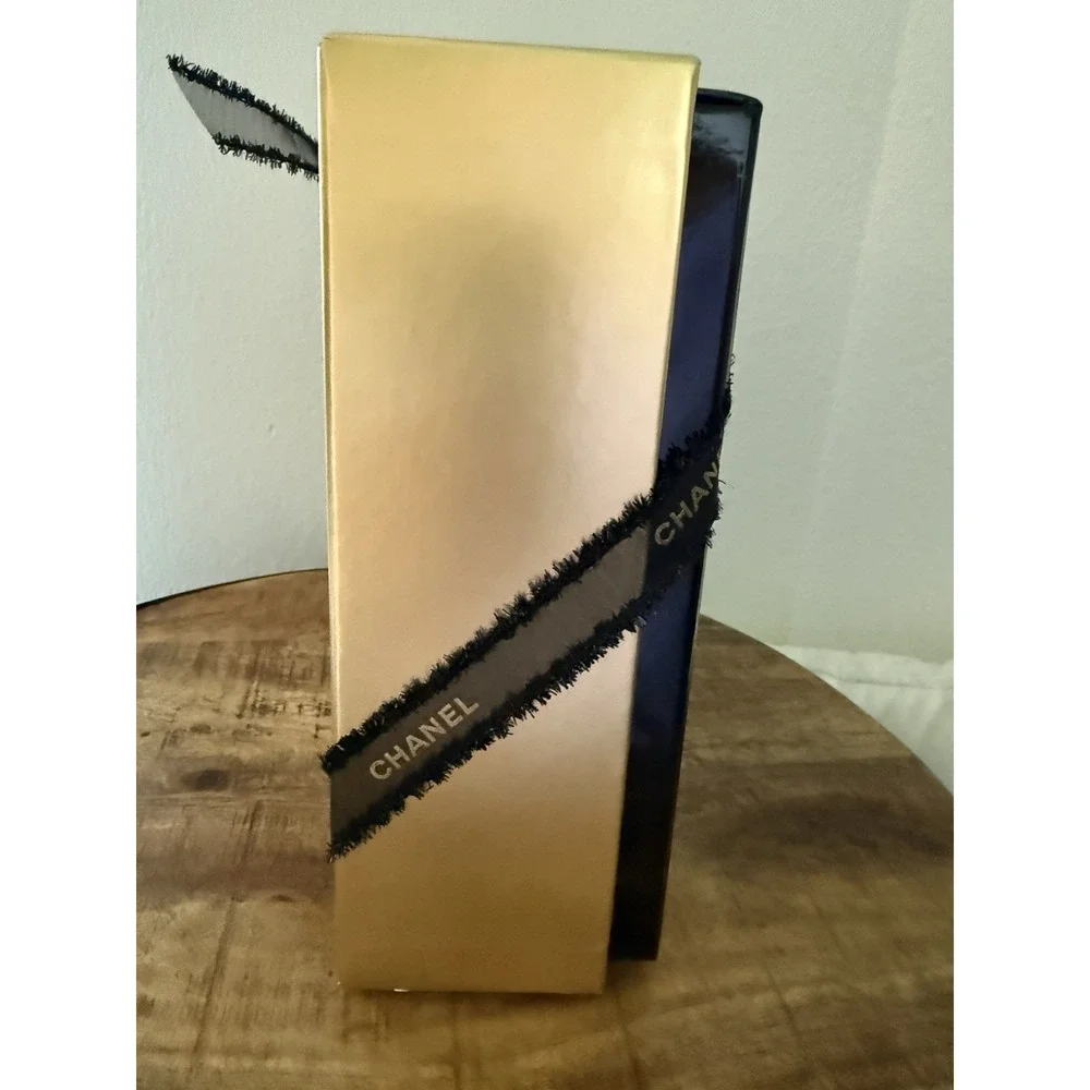 Chanel Luxury Holiday limited-edition Gold Gift Box + Black Ribbon *EMPTY 8x8x4